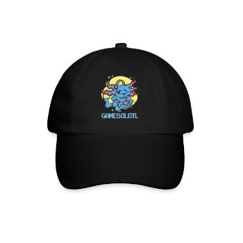 Gamesolotl Axolotl Video Game Player Gamer Axolotl - Baseballkappe - Schwarz/Schwarz - Vorne