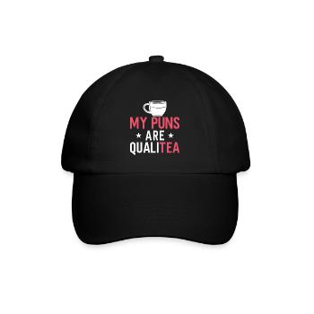 Teetrinker Teeliebhaber Geschenk Tee - Baseballkappe - Schwarz/Schwarz - Vorne