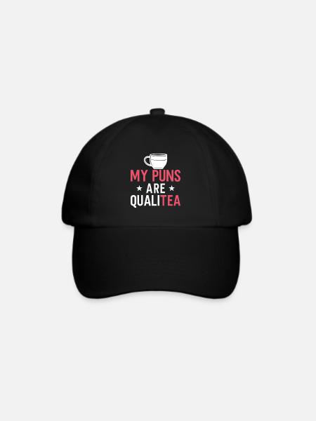 Teetrinker Teeliebhaber Geschenk Tee - Baseballkappe - Schwarz/Schwarz