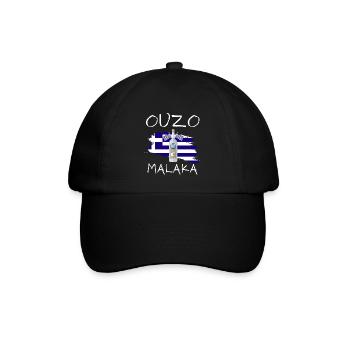 Ouzo Malaka - Baseballkappe - Schwarz/Schwarz - Vorne