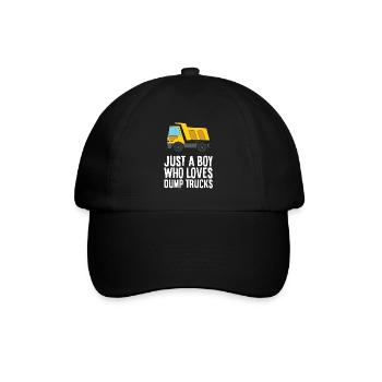 Nur ein Junge, der Muldenkipper liebt - Baseballkappe - Schwarz/Schwarz - Vorne