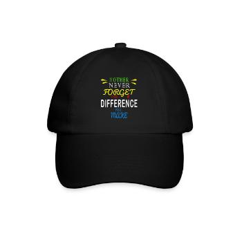 Du machst einen Unterschied Alltagsmutter - Baseballkappe - Schwarz/Schwarz - Vorne