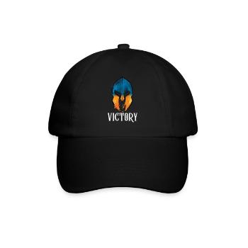Helm Der Ukrainischen Flagge Von Victory Knight - Baseballkappe - Schwarz/Schwarz - Vorne