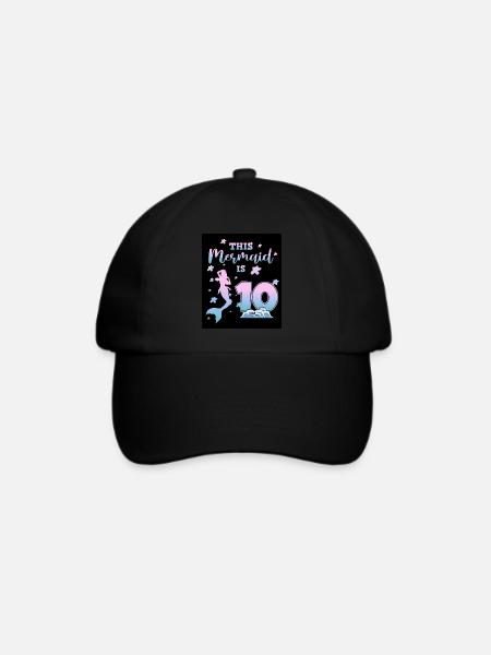 Diese Meerjungfrau ist 10 - Baseballkappe - Schwarz/Schwarz