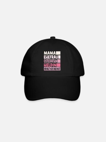 Osteopathin Mama Ehefrau Heldin - Baseballkappe - Schwarz/Schwarz