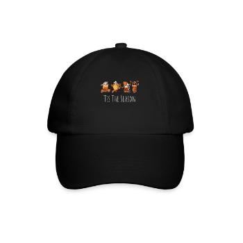 Es ist die Jahreszeit - Baseballkappe - Schwarz/Schwarz - Vorne