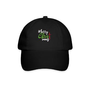 Frohe weihnachten kreuz - Baseballkappe - Schwarz/Schwarz - Vorne
