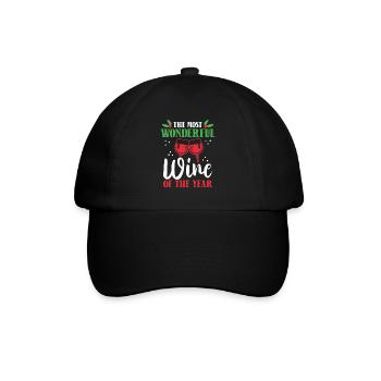 Der schönste Wein des Jahres - Baseballkappe - Schwarz/Schwarz - Vorne