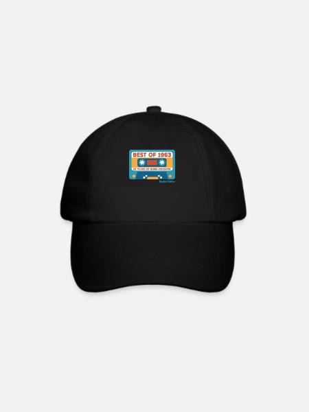1963 Vintage Vintage Retro Geburtstagsgeschenk - Baseballkappe - Schwarz/Schwarz