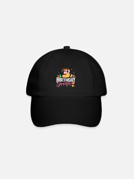 3 Jahre Eiscreme 3. Geburtstag Happy Birthday - Baseballkappe - Schwarz/Schwarz
