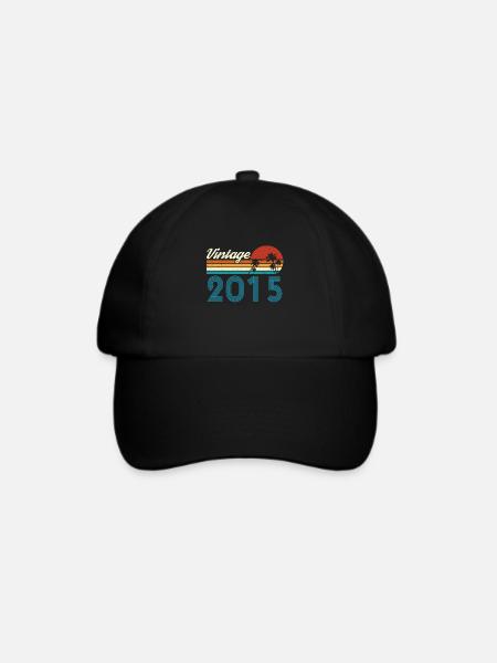 Vintage 2015 Vintage Geburtstag Retro Vintage - Baseballkappe - Schwarz/Schwarz