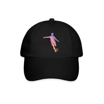 Fußball Silhouette - Baseballkappe - Schwarz/Schwarz - Vorne
