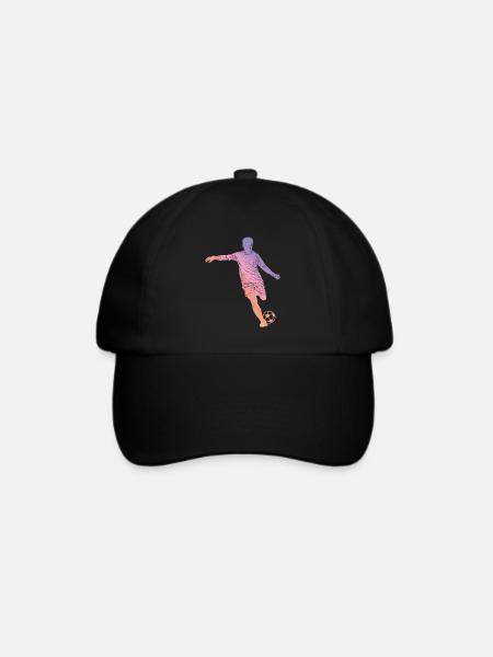 Fußball Silhouette - Baseballkappe - Schwarz/Schwarz