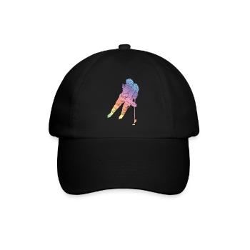 Ice Hockey Silhouette - Baseballkappe - Schwarz/Schwarz - Vorne