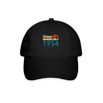 Vintage 1954 Vintage Geburtstag Retro Vintage - Baseballkappe - Schwarz/Schwarz - Vorne