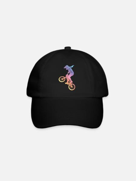 Motocross Frau Silhouette - Baseballkappe - Schwarz/Schwarz