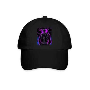 Goth Synthwave Outrun Goth Cowboy - Baseballkappe - Schwarz/Schwarz - Vorne