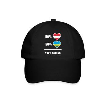 Österreich und Ruanda genial / Geschenk - Baseballkappe - Schwarz/Schwarz - Vorne