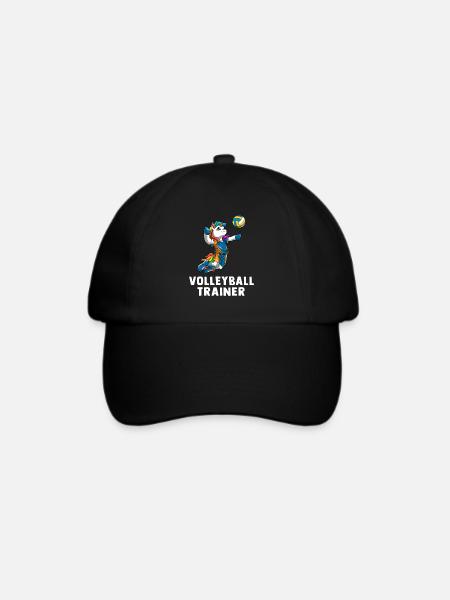 Volleyball Trainer - Niedliches Volleyball Einhorn - Baseballkappe - Schwarz/Schwarz