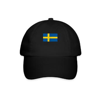 Schweden Flagge - Baseballkappe - Schwarz/Schwarz - Vorne