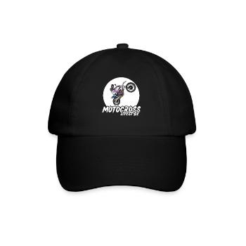 Motocross / Enduro / Freestyle mx / Dirtbike retro - Baseballkappe - Schwarz/Schwarz - Vorne