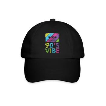 90s Vibe TShirt for 90s Music Lover - Baseballkappe - Schwarz/Schwarz - Vorne