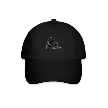 Witzige Jaguar-Geschenkidee - Baseballkappe - Schwarz/Schwarz - Vorne