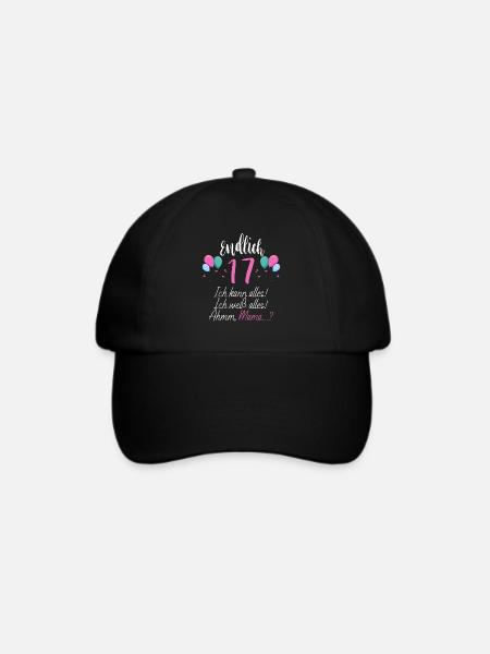 Endlich 17 Ich Kann Alles Ich Weiß Alles - Baseballkappe - Schwarz/Schwarz