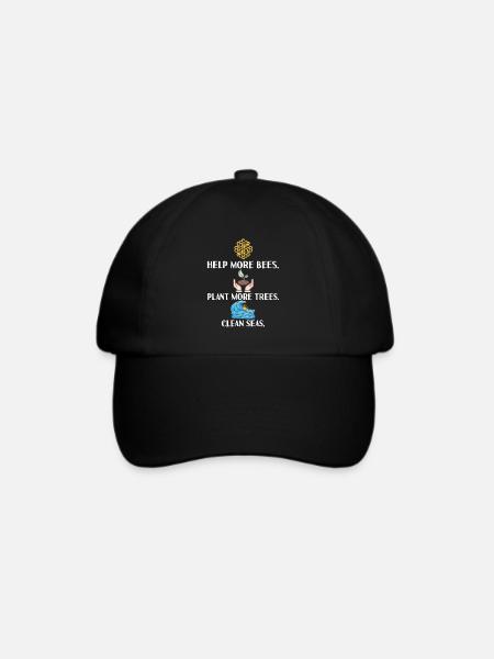 Umweltschutz Bienen Retten Bäume Pflanzen - Baseballkappe - Schwarz/Schwarz