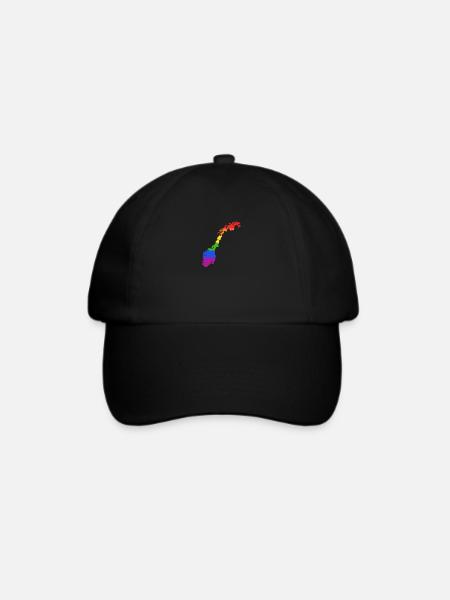 Norwegen Regenbogenflagge für stolze LGTB-Norweger - Baseballkappe - Schwarz/Schwarz