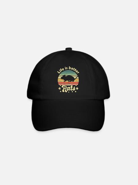 Ratte Ratten - Baseballkappe - Schwarz/Schwarz