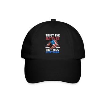 Amerikanischer Kopfschmuck Erste Amerikaner Native - Baseballkappe - Schwarz/Schwarz - Vorne