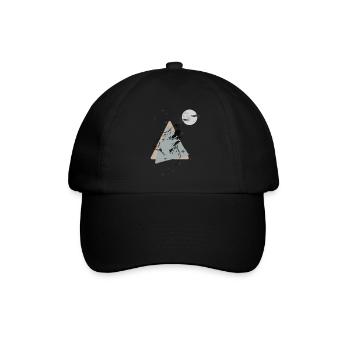Wolf to the moon - Baseballkappe - Schwarz/Schwarz - Vorne