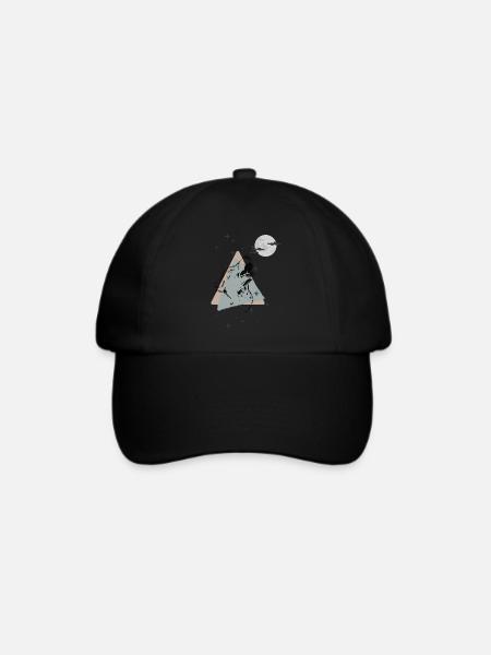 Wolf to the moon - Baseballkappe - Schwarz/Schwarz