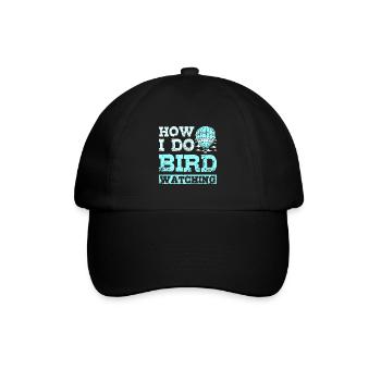 How I do bird watching hot air balloon - Baseballkappe - Schwarz/Schwarz - Vorne