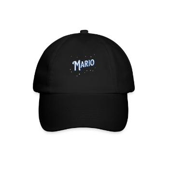 Mario Namen personalisiert - Baseballkappe - Schwarz/Schwarz - Vorne