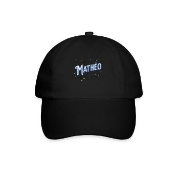 Matheo Namen personalisiert - Baseballkappe - Schwarz/Schwarz - Vorne