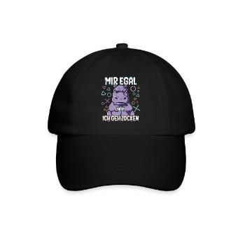 Mir Egal Ich Geh Zocken Gaming - Baseballkappe - Schwarz/Schwarz - Vorne