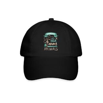 Oma, die Nutztiere liebt Kuh Schwein Ziege Liebhaber - Baseballkappe - Schwarz/Schwarz - Vorne