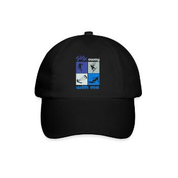 Fly away with me. Lifestyle Vintage Design - Baseballkappe - Schwarz/Schwarz - Vorne