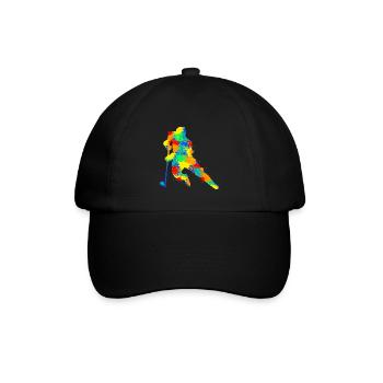 Eishockey Jungen Kinder Männer - Baseballkappe - Schwarz/Schwarz - Vorne