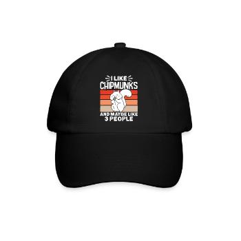 Streifenhörnchen Chipmunk Nagetier Geschenk - Baseballkappe - Schwarz/Schwarz - Vorne