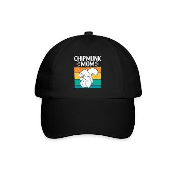 Streifenhörnchen Chipmunk Nagetier Geschenk - Baseballkappe - Schwarz/Schwarz - Vorne