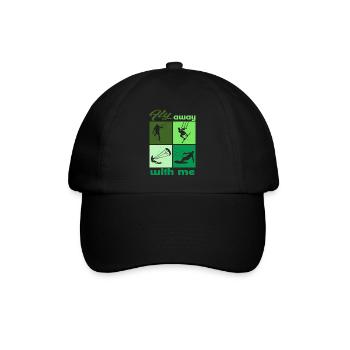 Fly away with me. Lifestyle Vintage Design - Baseballkappe - Schwarz/Schwarz - Vorne