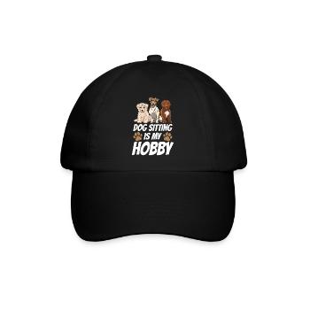 Hundesitting Ist Mein Hobby Sitter Dog Sitting - Baseballkappe - Schwarz/Schwarz - Vorne