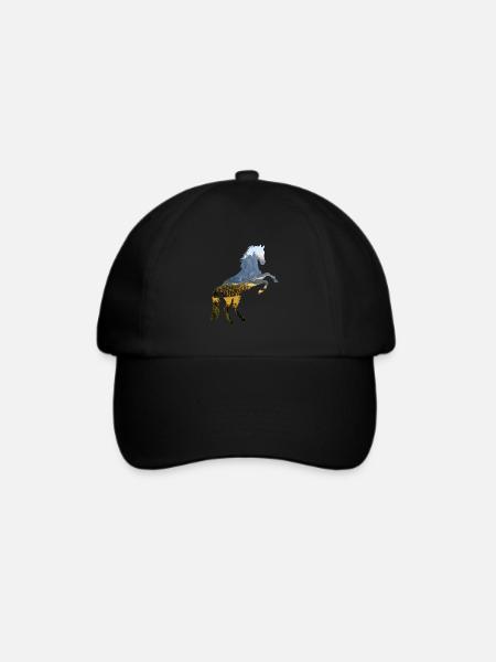 Pferd - Baseballkappe - Schwarz/Schwarz