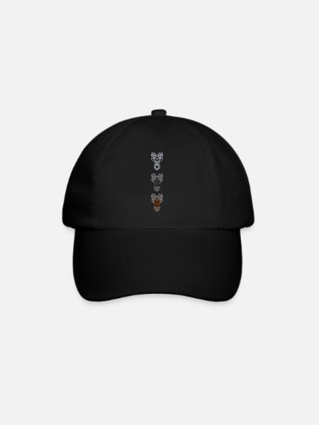 Rothirsch Geweih mit Hirschgeweih - Baseballkappe - Schwarz/Schwarz