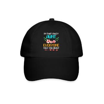 Verrückte Tante vor der alle warnen beste Tante - Baseballkappe - Schwarz/Schwarz - Vorne