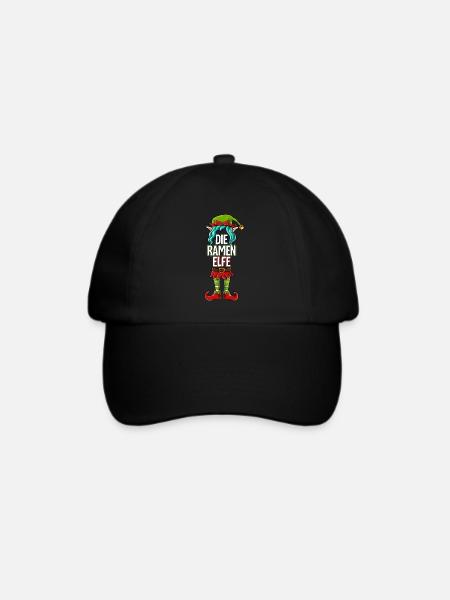 Ramen Elfe Partnerlook Weihnachten - Baseballkappe - Schwarz/Schwarz