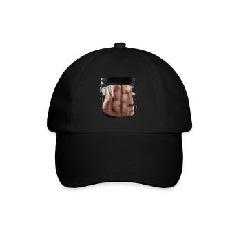 Fake Muskel Frau Fitness Frauenkörper - Baseballkappe - Schwarz/Schwarz - Vorne